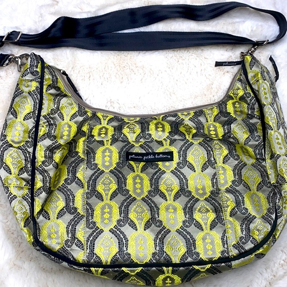 Petunia Pickle Bottom Diaper Bag With Accessories Green Metallic Pattern - Picture 1 of 9